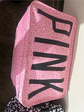 PINK Victoria's Secret Pink Leopard Print dorm bin